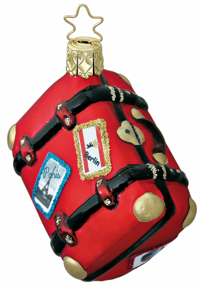 Inge Glass Lucky Red Suitcase Ornament Christmas 3 Inge Glass Lucky Red Suitcase Ornament Christmas