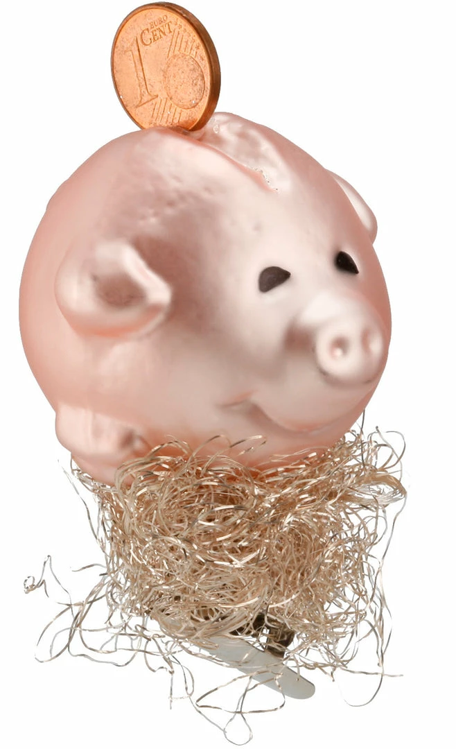 Inge Glass Christmas Piggy Bank Savings Clip Ornament 3 Inge Glass Christmas Piggy Bank Savings Clip Ornament