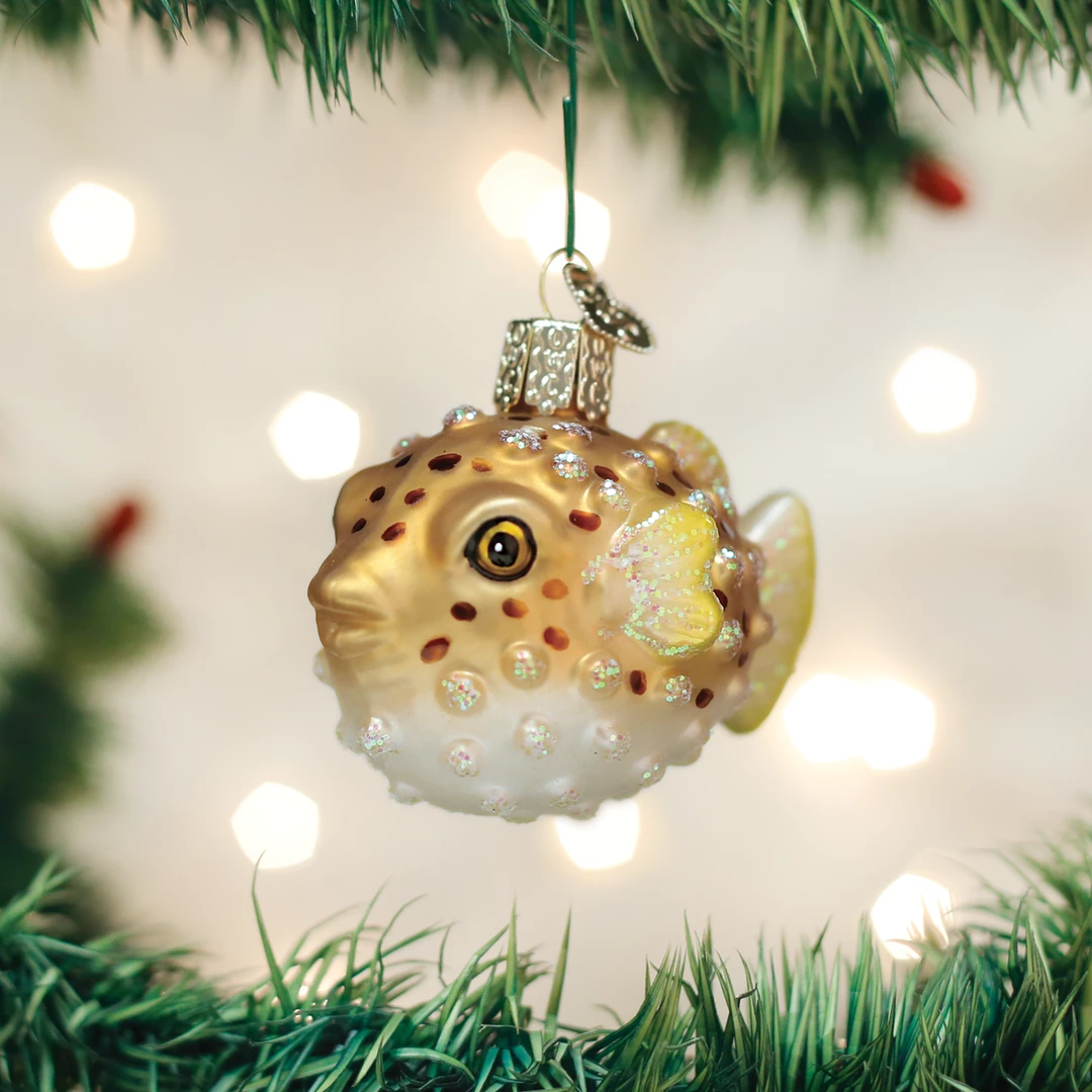 Old World Christmas Pufferfish Ornament 3 Old World Christmas Pufferfish Ornament
