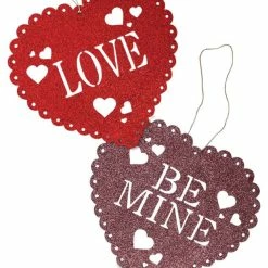 The Holiday Barn Bethany Lowe Glittered Sweet Hearts, 12"