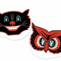 Beistle Beistle Vintage Halloween Owl & Cat Masks