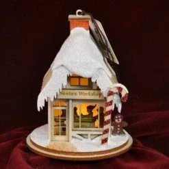 Ginger Cottages Santas Workshop Balsa Wood Ornament Christmas