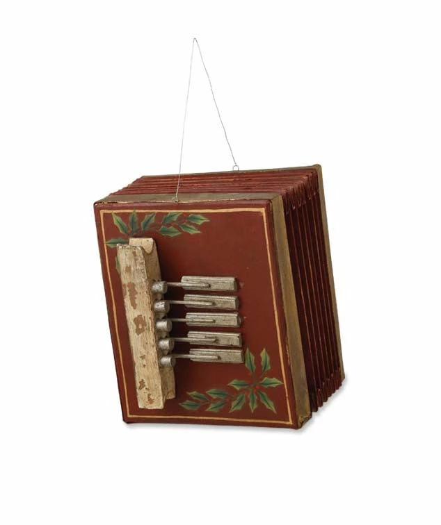 The Holiday Barn Accordian Ornament - Bethany Lowe 3 The Holiday Barn Accordian Ornament - Bethany Lowe