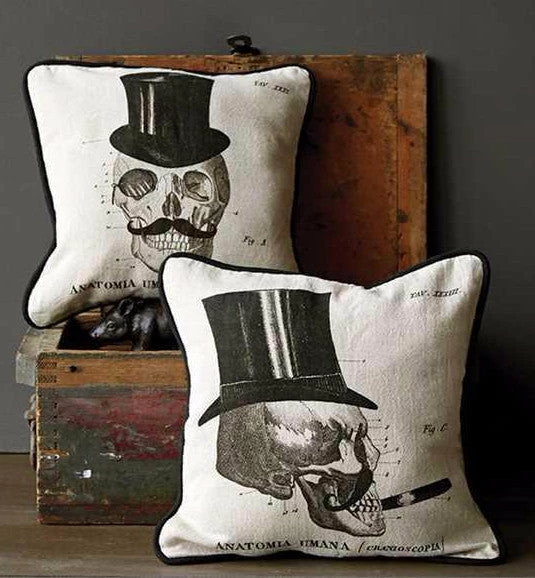 Creative Co-Op Anatomical Skull Dandies Pillows - Set Of 2 3 Creative Co-Op Anatomical Skull Dandies Pillows - Set Of 2