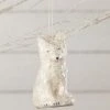 Bethany Lowe New! Arctic Fox Ornament, Paper Mache