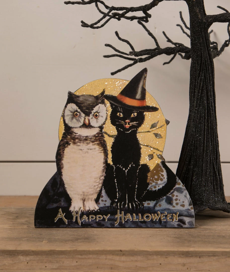 Bethany Lowe Black Cat And Owl Friends Dummy Board 3 Bethany Lowe Black Cat And Owl Friends Dummy Board