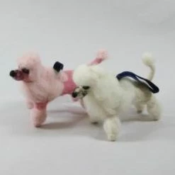 Cody Foster Bouffant Pink & White Poodle Ornaments