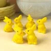 TheHolidayBarn.com Bright Yellow Flocked Bunny Rabbits, Small
