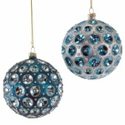 Katherine's Collection Celestial Blue Glass Ball Ornaments