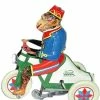 TheHolidayBarn.com Circus Monkey On Tricycle Wind-Up Tin Toy Reproduction Christmas