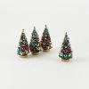 One Hundred 80 Degrees Colorful Christmas Bottle Brush Trees, 4"