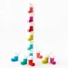 One Hundred 80 Degrees Colorful Flocked Santa Boot Ornaments