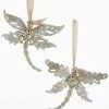 Kurt Adler Vinage Glamour Dragonfly Ornaments With Glass Glitter Christmas
