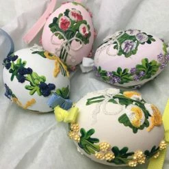 TheHolidayBarn.com New! Pink Flower Bouquet Egg Ornament 5 TheHolidayBarn.com New! Pink Flower Bouquet Egg Ornament