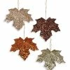 Bethany Lowe Elegant Glitter Leaf Ornaments