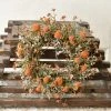 TheHolidayBarn.com Fall Flower Candle Ring, Orange