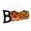 Bethany Lowe Felt Boo Applique Ornament With Pumpkins New!