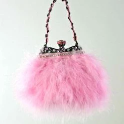 Katherine's Collection New! Fifi Feather Purse Ornament, Pink