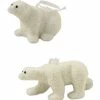 Bethany Lowe Flocked Polar Bear Ornaments