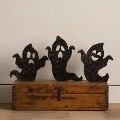 Bethany Lowe Ghoulish Ghost Silhouettes With Black Glitter
