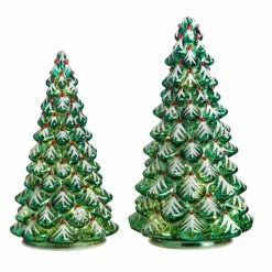Raz Glass Jeweled Christmas Trees With Lights