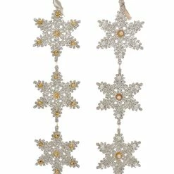 Kurt Adler Vintage Glamour Glitter Snowflake Danglers Christmas