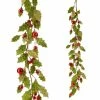 Raz Glittered Holly Ball Garland New! 2 Raz Glittered Holly Ball Garland New!