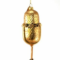 Katherine's Collection Gold Glitter Microphone Ornament New!
