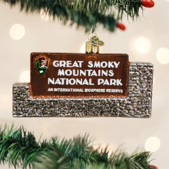 Old World Christmas Great Smoky Mountains National Park Sign Ornament