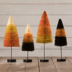 Bethany Lowe Hand-Dyed Halloween Bottle Brush Trees