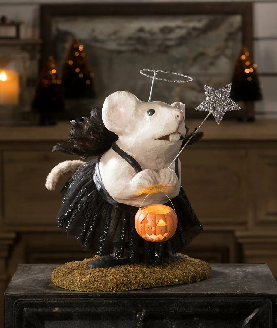 Bethany Lowe Halloween Pixie Mouse, Paper Mache 3 Bethany Lowe Halloween Pixie Mouse, Paper Mache