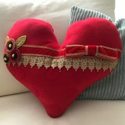 Demdaco New! Heart-Shaped Pillow