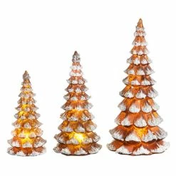 Raz Holiday Spice Glass Trees With Lights New!