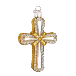 Old World Christmas Holy Cross Glass Christmas Ornament