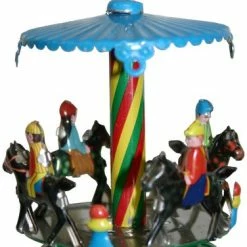 TheHolidayBarn.com Christmas Horse Jockey Merry-Go-Round Tin Toy Reproduction Ornament