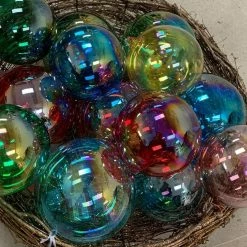 TheHolidayBarn.com Jim Marvin Emerald Green Bottle Glass Ball Ornaments New!