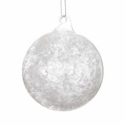 TheHolidayBarn.com Jim Marvin Snow Ball Ice Glass Ornaments, Set Of 6