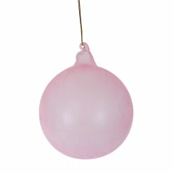 TheHolidayBarn.com Jim Marvin Pink Marble Ice Glass Ball Ornaments New!