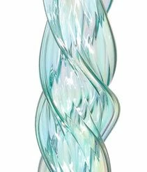 TheHolidayBarn.com Jim Marvin Twisted Glass Icicle Ornaments, Light Blue Green