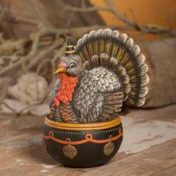 Bethany Lowe Johanna Parker Acorn Turkey Candy Bowl