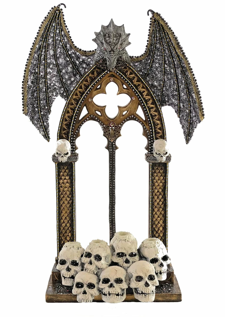 Katherine's Collection New! Medieval Skull & Dragon Candle Holder 3 Katherine's Collection New! Medieval Skull & Dragon Candle Holder