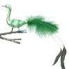 Old German Christmas Light Green Bird Clip Ornament With Fancy Tail Feathers