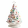 Raz Retro White Ceramic Christmas Tree With Multi Color Lights