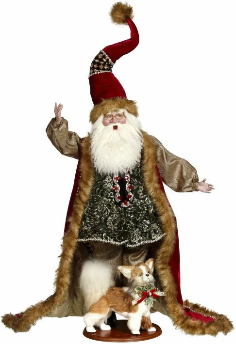 Mark Roberts Santa Down The Chimney With Dog - 38" Tall 3 Mark Roberts Santa Down The Chimney With Dog - 38" Tall