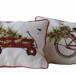 Creative Co-Op Black Lab Christmas Pillow