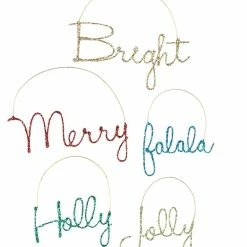 Bethany Lowe New! Merry & Bright Cursive Word Ornaments