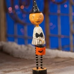 Bethany Lowe New! Trixie Pumpkin Girl Figurine