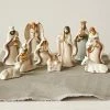 Creative Co-Op Mini Pastel Nativity, Crackled Stoneware