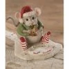 Bethany Lowe New! Nibbles Mouse With Cookie For Santa Figurine