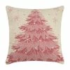TheHolidayBarn.com Pink Christmas Tree Hooked Pillow New!
